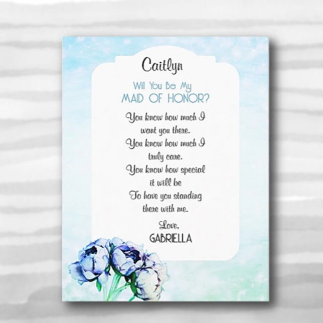 BOHO Elegance! Will you be my Maid of Honour card (Creator Uploaded)
