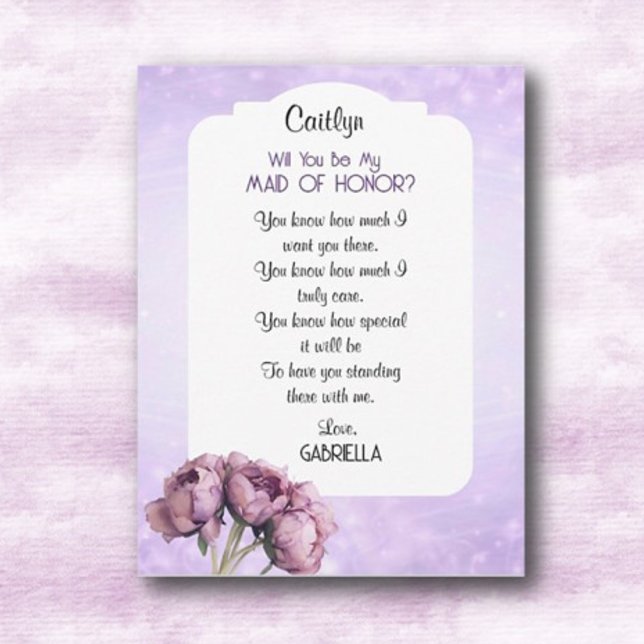 BOHO Elegance! Will you be my Maid of Honour card (Creator Uploaded)