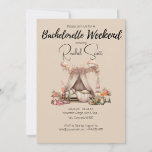 Boho Elegant Bachelorette Glamping Party Weekend  Invitation