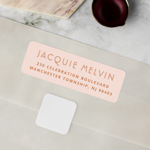 Boho Elegant Blush Pink Minimal Return Address