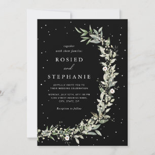 Boho Elegant Bohemian Watercolor Greenery Wedding Invitation