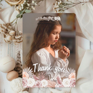 Boho Elegant First Holy Communion Thank You
