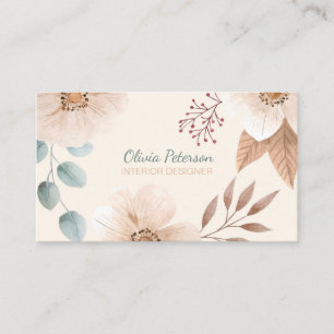 Boho Elegant Floral Business Card
