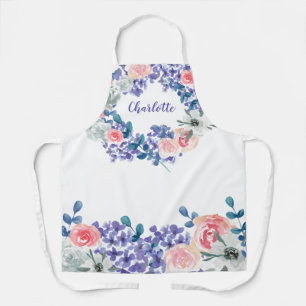 Boho Elegant Floral Watercolor Personalised Apron
