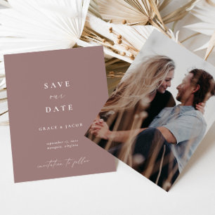 Boho Elegant Modern Dusty Mauve Save The Date