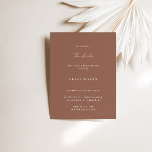 Boho Elegant Modern Dusty Terracotta Bridal Shower Invitation
