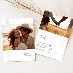Boho Elegant Photo Wedding Save The Date Invitation
