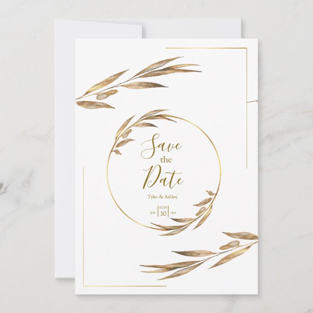 Boho Elegant Rustic Floral Wedding Invitation (Front)