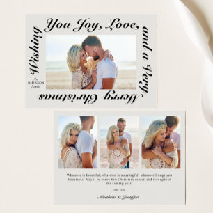 Boho Elegant Script Typography Photo Holiday Card
