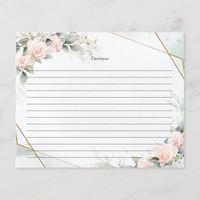 Boho Elegant soft pastel roses greenery recipe (Back)