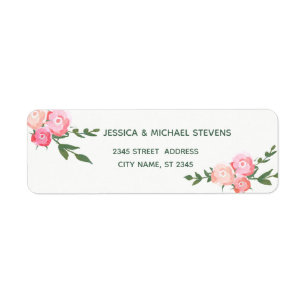 Boho elegant watercolor romantic roses wedding