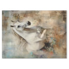 Boho Elegant White Horse Decoupage