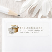 Boho Elephant & Blanket Basket Return Address