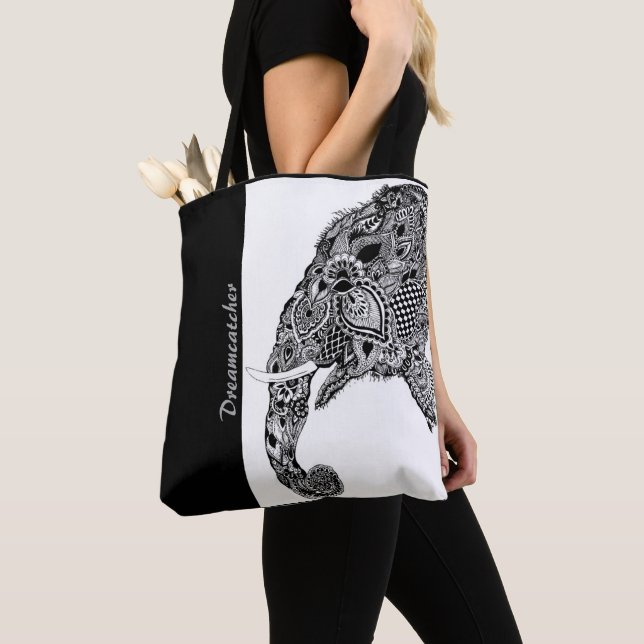 Boho Elephant Dreamcatcher - Tote Bag (Close Up)