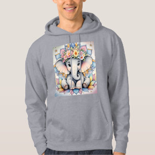 Boho Elephant 🌼🐘 Peace & Petals Hoodie