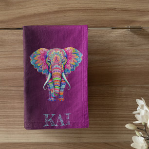 Boho Elephant - Personalised Mandala Design Bath Towel Set
