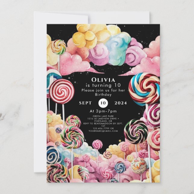 Boho Enchanted Candyland Birthday Invitation (Front)