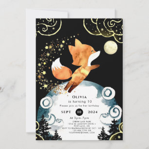 Boho Enchanted Fox Birthday Invitation