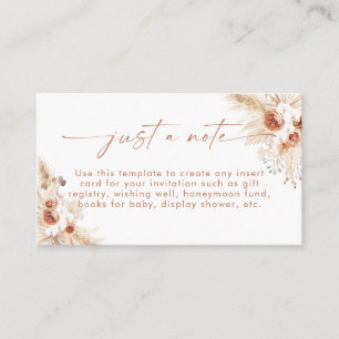 Boho Enclosure Card   Terracotta Just A Note Card