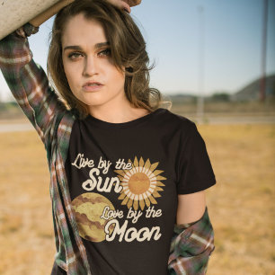 Boho esthetic sun moon  T-Shirt