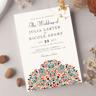 Boho Ethnic Botanical Accent Mandala Invitation