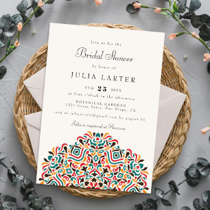 Boho Ethnic Botanical Accent Mandala Invitation