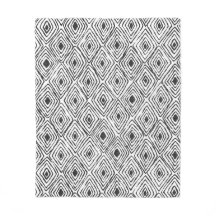 Boho Ethnic Fleece Blanket – Black & White