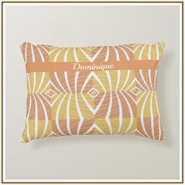 Boho Ethnic Gold and White Tribal Pattern  Decorative Cushion (Creator Uploaded)