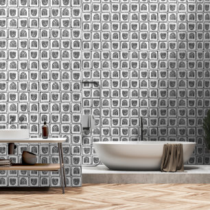 Boho Ethnic Wallpaper – Black & White Wall Decor