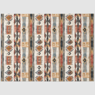 Boho ethnicl trubal design earthy colours tissue paper