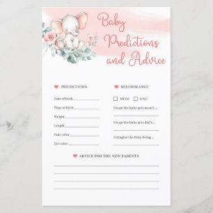 Boho Eucalyptus Baby Prediction and Advice game