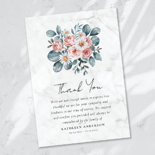 Boho Eucalyptus Floral Sympathy Funeral Thank You Card