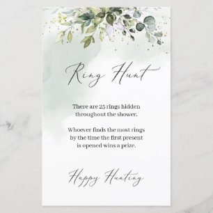 Boho Eucalyptus greenery foliage Ring Hunt game