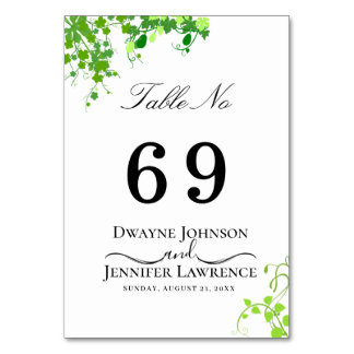 Boho Eucalyptus Greenery Summer Wedding Table Number