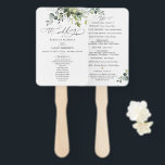 Boho Eucalyptus Greenery Wedding Ceremony Program Hand Fan<br><div class="desc">Designed to coordinate with our Boho Greenery wedding collection,  this customisable Ceremony Program features watercolor eucalyptus branches with a classy serif font & elegant calligraphy text graphics. Matching items available.</div>