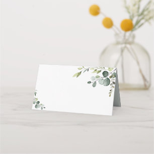 Boho Eucalyptus Greenery Wedding Folded Place Card