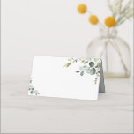 Boho Eucalyptus Greenery Wedding Folded Place Card<br><div class="desc">Designed to coordinate with our Boho Greenery wedding collection,  this customisable folded place card features watercolor greenery branches with a classy serif black text monogram on the back. Matching items available.</div>