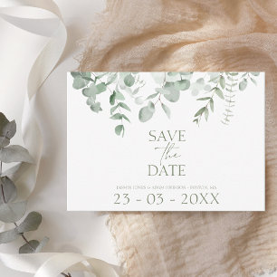 Boho Eucalyptus Greenery Wedding Save the Date