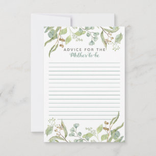 BOHO Eucalyptus Leaf Foliage Watercolor Greenery Advice Card