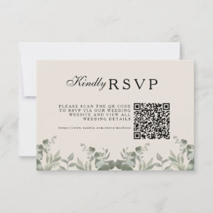 Boho Eucalyptus Leaves Wedding RSVP Card