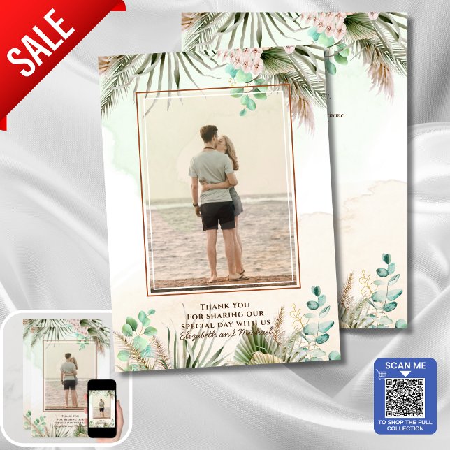 BOHO Eucalyptus Pampas Grass Greenery Wedding Save The Date (Creator Uploaded)