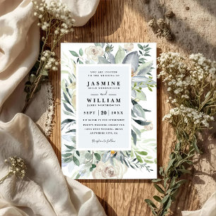 Boho Eucalyptus Rustic Elegant QR Code Wedding Invitation