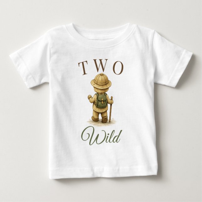 Boho Explorer Bear Birthday Design Baby T-Shirt (Front)