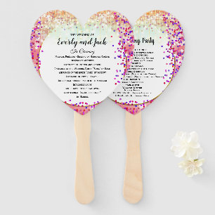 Boho Fairy Lights Mason Jar Pink Purple Gold Hand Fan