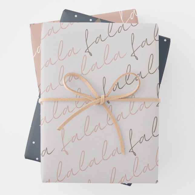 Boho Falalala Christmas Tree Wrapping Paper Sheets (In situ)