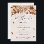 Boho Fall and Autumn Flowers Cooper Colours Save The Date<br><div class="desc">Boho Fall and Autumn Flowers Cooper Colours  Save the Date Cards,  Contact me for matching items or for customisation,  Blush Roses ©</div>