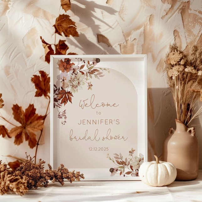 Boho Fall arch bridal shower welcome sign (Creator Uploaded)