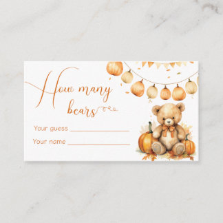 Boho fall baby shower game guess how many bears enclosure card