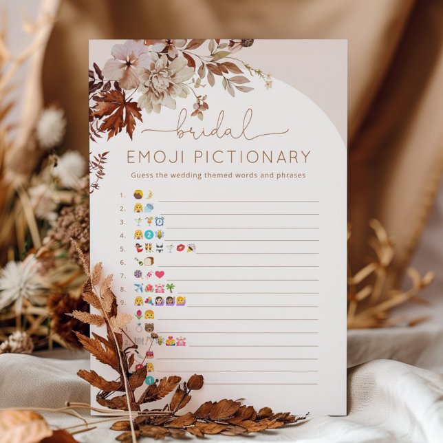Boho fall bridal shower emoji pictionary game (Creator Uploaded)