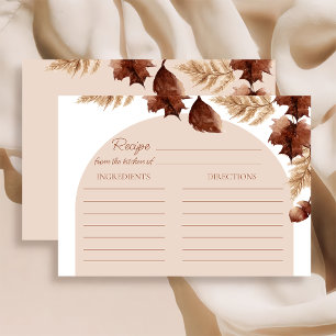 Boho fall Bridal Shower Recipe card